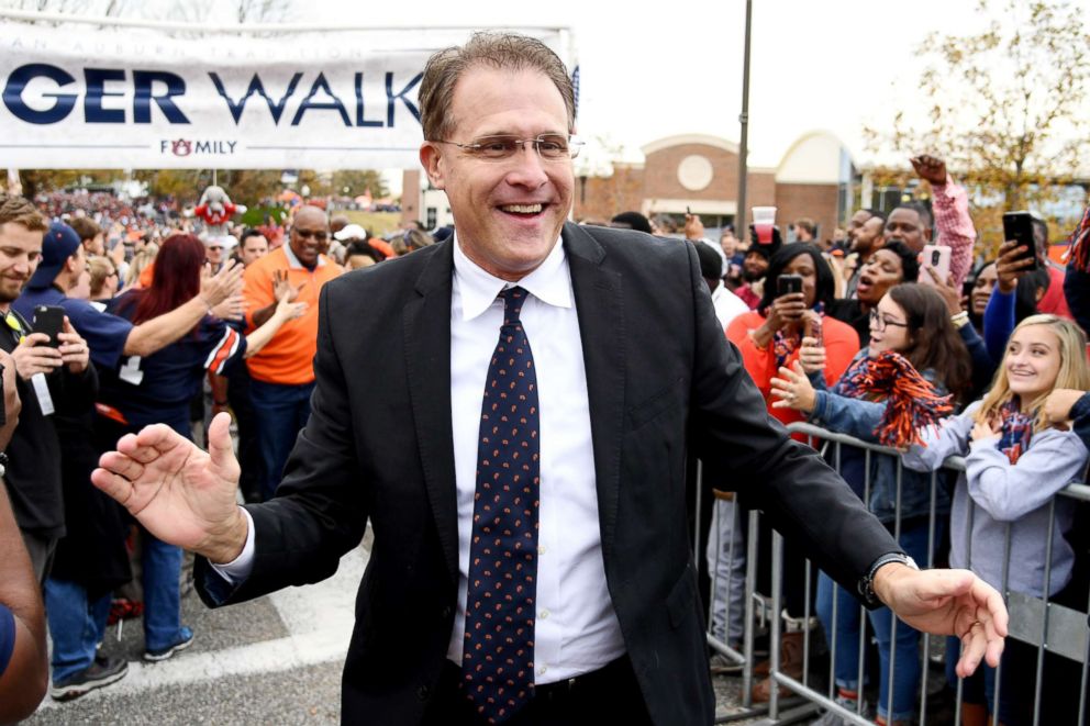 PHOTO: Auburn Tigers head coach Gus Malzahn greets fans before the game between the Auburn Tigers and the Alabama Crimson Tide at Jordan-Hare Stadium, Auburn, Ala.  Nov. 25, 2017. 