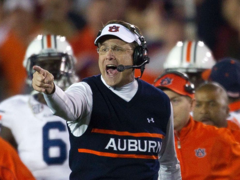 PHOTO: Auburn coach Gus Malzahn yells instructions to his offense in the first half against Florida State in the BCS Championship game at the Rose Bowl on Jan. 6, 2014 in Pasadena, Calif.  