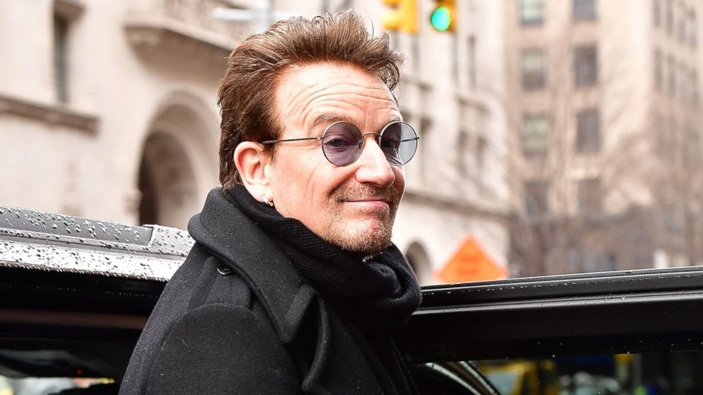 PHOTO: Bono leaves Upland restaurant on March 10, 2017 in New York City.  