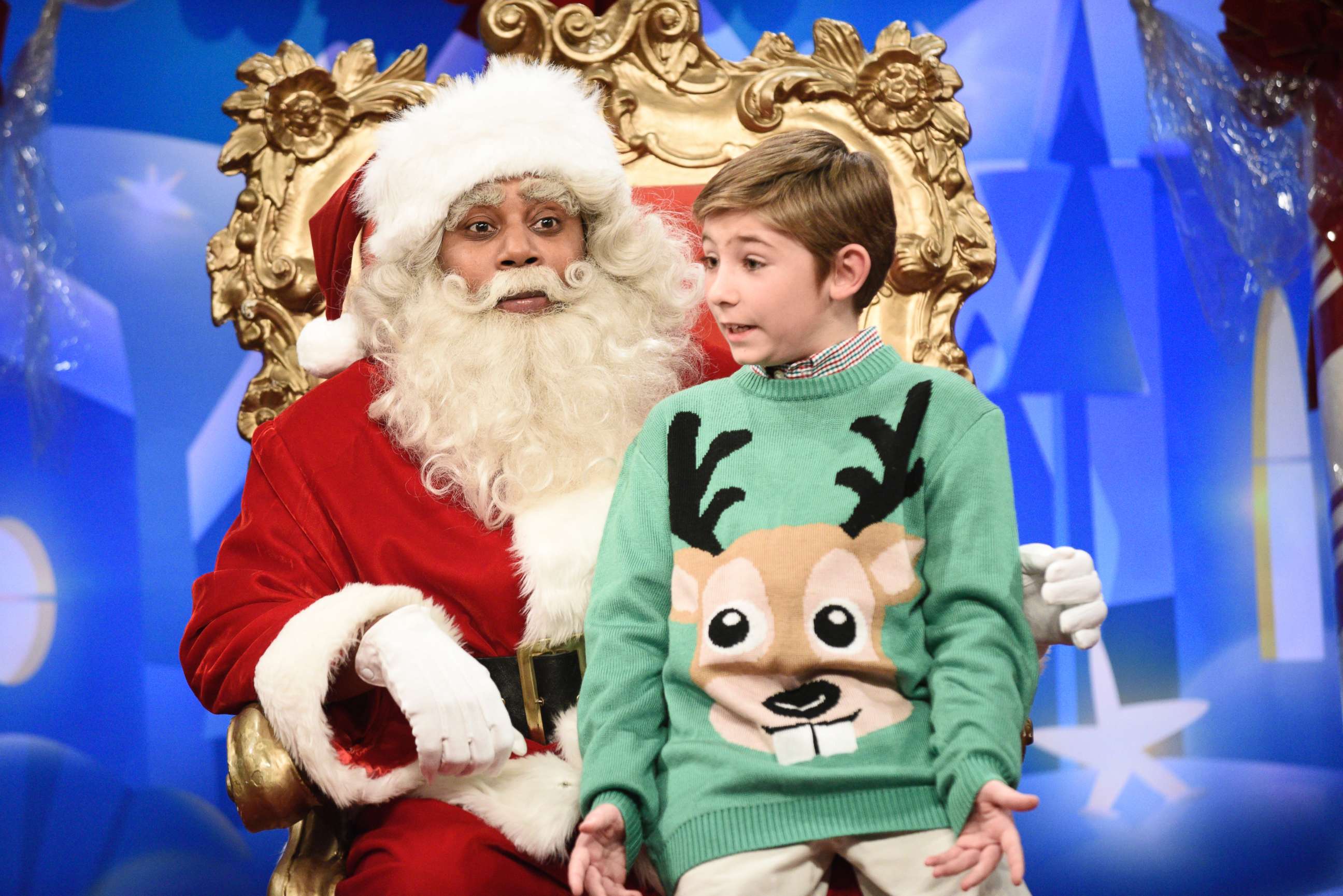 PHOTO: SATURDAY NIGHT LIVE -- Episode 1733 -- Pictured: Kenan Thompson as Santa during "Visit with Santa Cold Open" on Saturday, December 9, 2017  