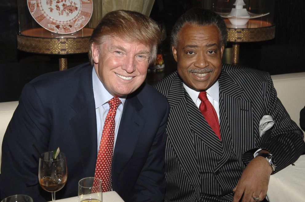 PHOTO: Donald Trump and Rev. Al Sharpton at the Megu Midtown at Trump World Towers in New York City, New York in April 2006.