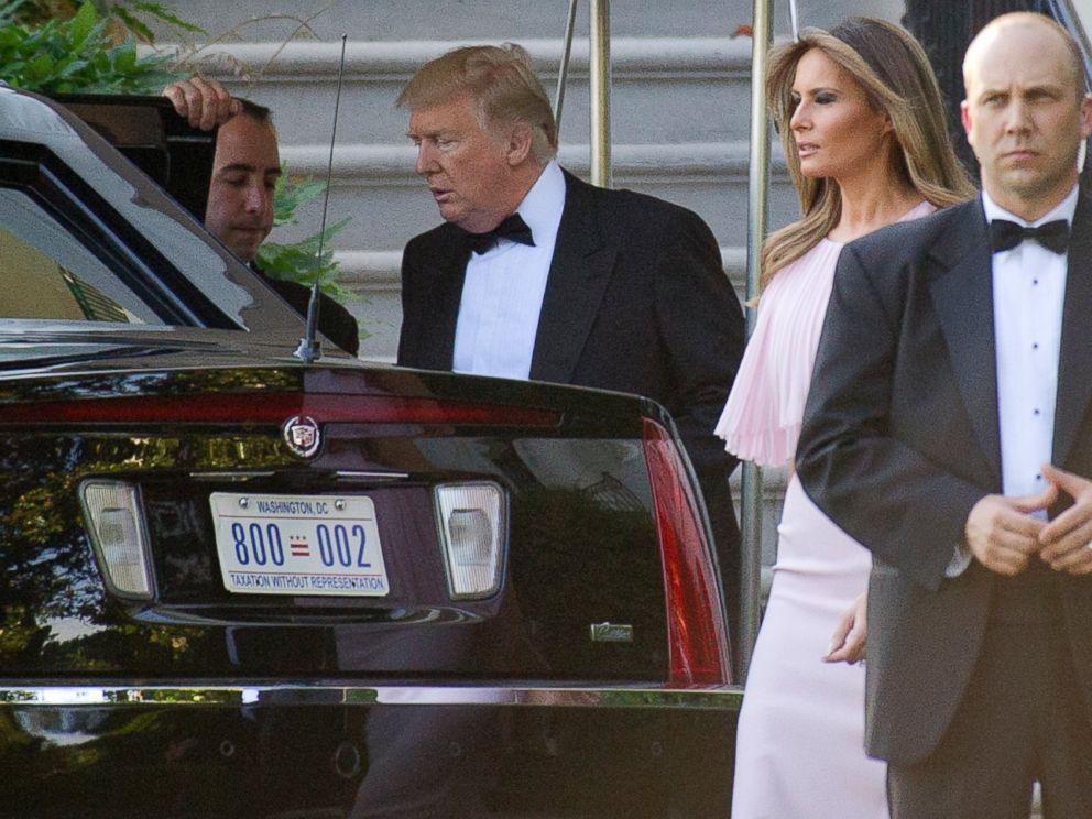 PHOTO: United States President Donald J. Trump and first lady Melania Trump depart the White House in Washington, DC on June 24, 2017. The Trumps left to attend the wedding of US Secretary of the Treasury Steven Mnuchin and Louise Linton.