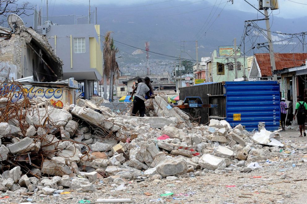 PHOTO: A view of a street in the commercial center of Port-au-Prince, Haiti, March 4, 2010, after an earthquake struck the island nation two months prior.