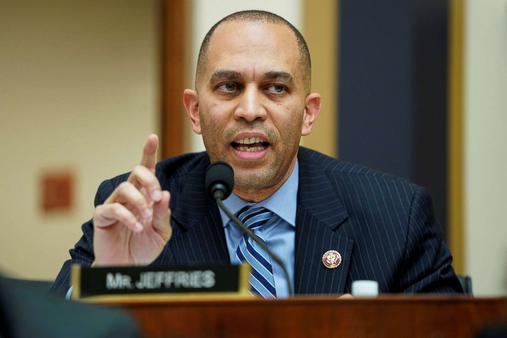  Rep. Hakeem Jeffries questions acting U.S. Attorney General Matthew Whitaker as he testifies to the House Judiciary Committee on oversight of the Justice Department on Capitol Hill in Washington, Feb. 8, 2019. 