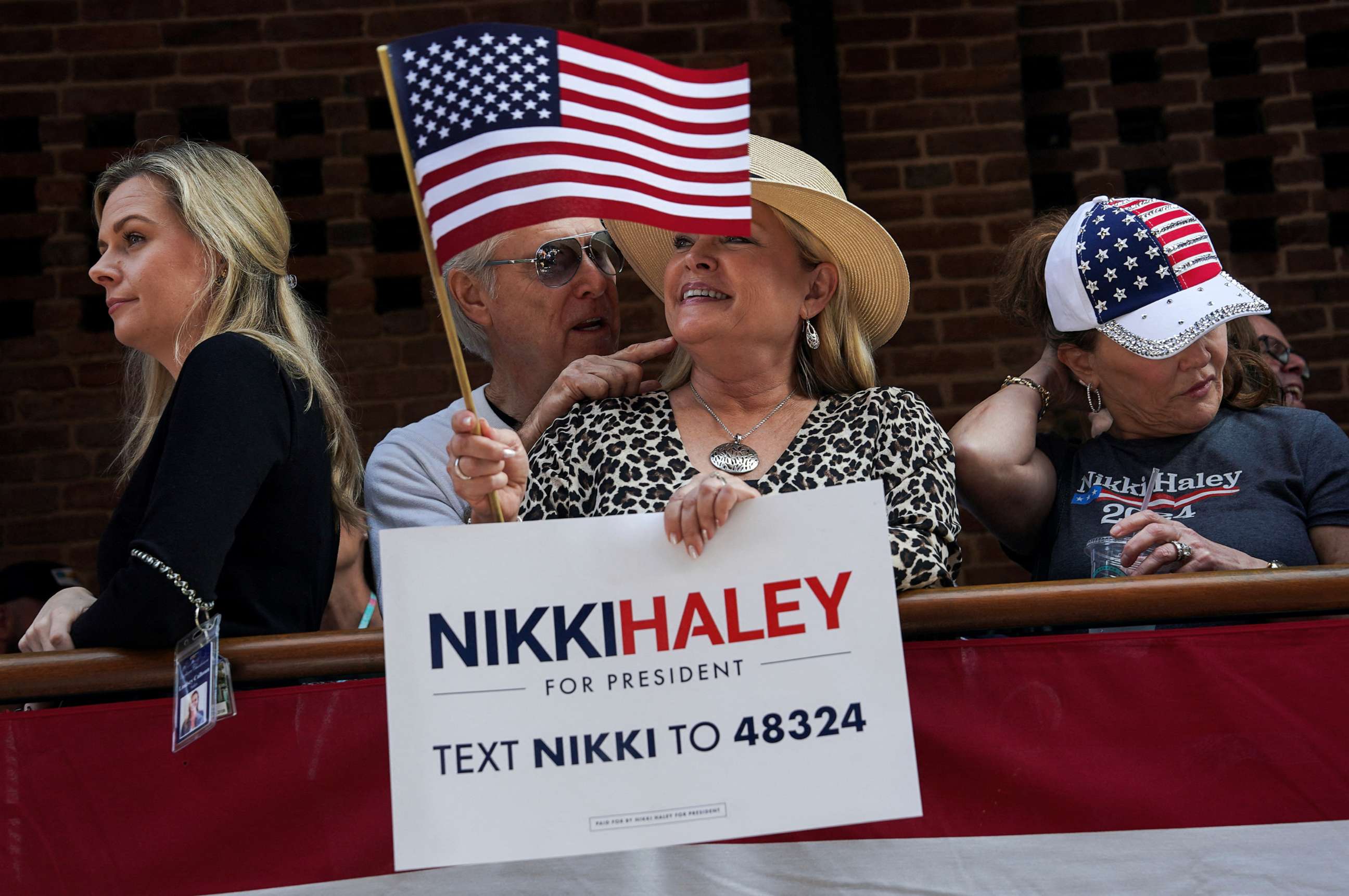 PHOTO: People wait in line for former South Carolina Governor Nikki Haley to announce her campaign for the 2024 Republican presidential nomination, at an event in Charleston, S.C., Feb. 15, 2023.