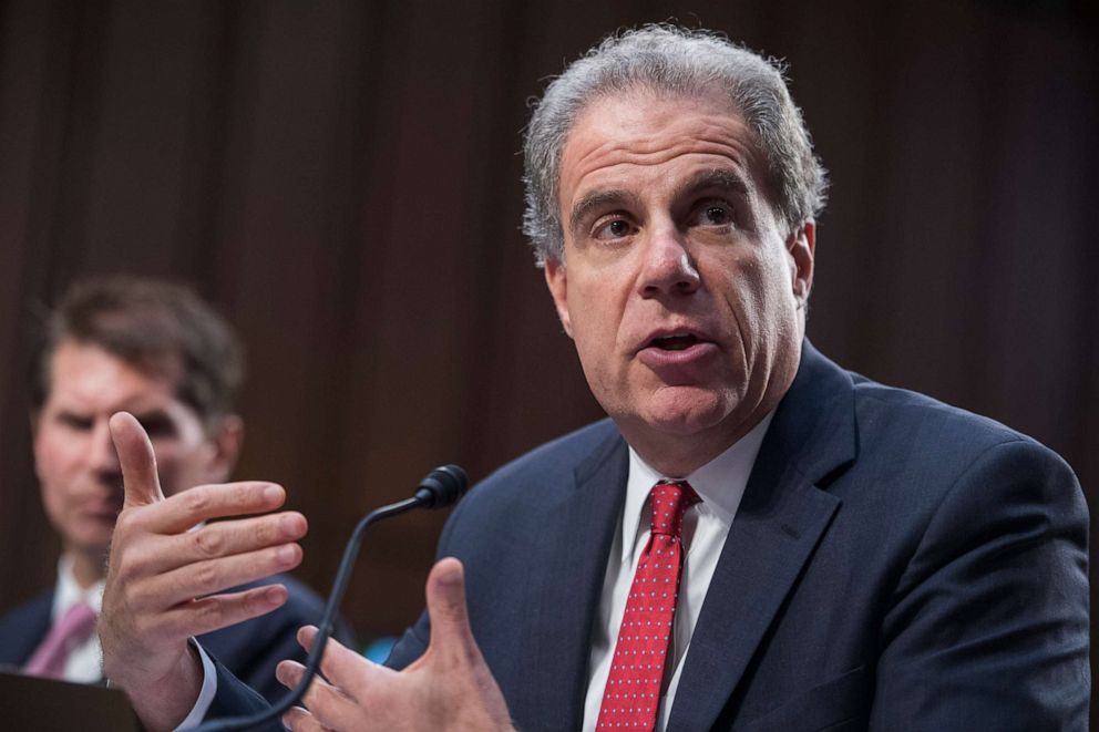 PHOTO: Michael Horowitz, inspector general of the Justice Department, testifies before a Senate Judiciary Committee on July 26, 2017.