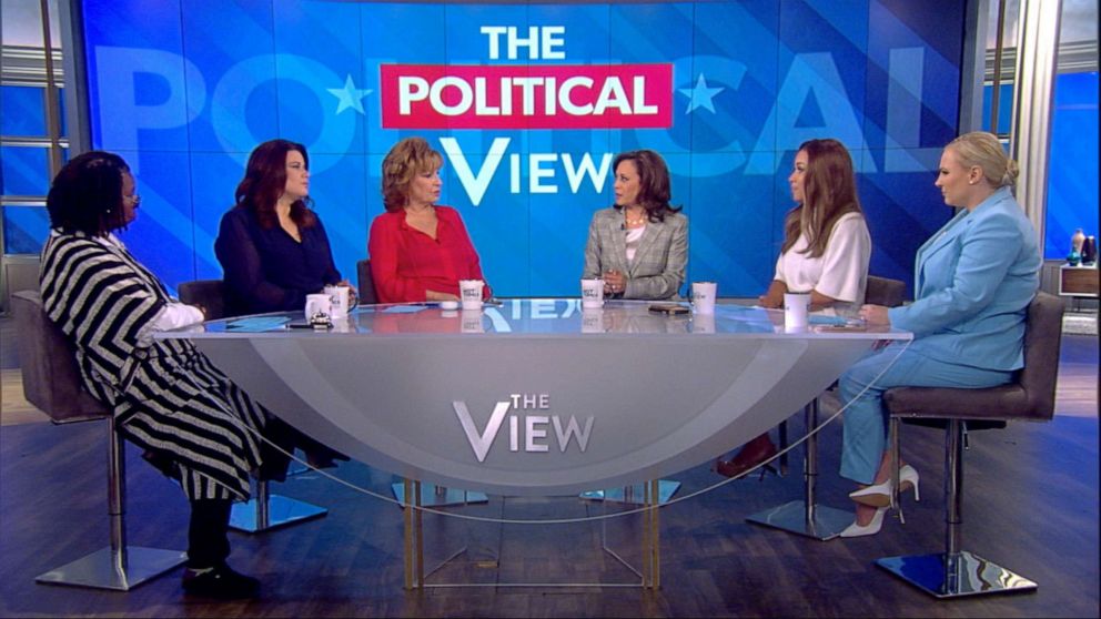 PHOTO: Democratic presidential candidate and Senator Kamala Harris, center right, makes an appearance on ABC's "The View," July 12, 2019.