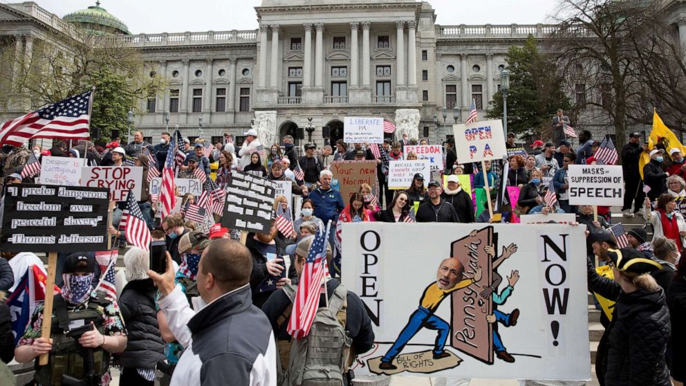 Protests against coronavirus 'stay-at-home' orders spread across the  country - ABC News