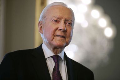 PHOTO: Senate Finance Committee Chairman Orrin Hatch (R-UT) waits in the Senate President pro tempore office for the arrival of Judge Brett Kavanaugh at the Capitol, July 11, 2018.