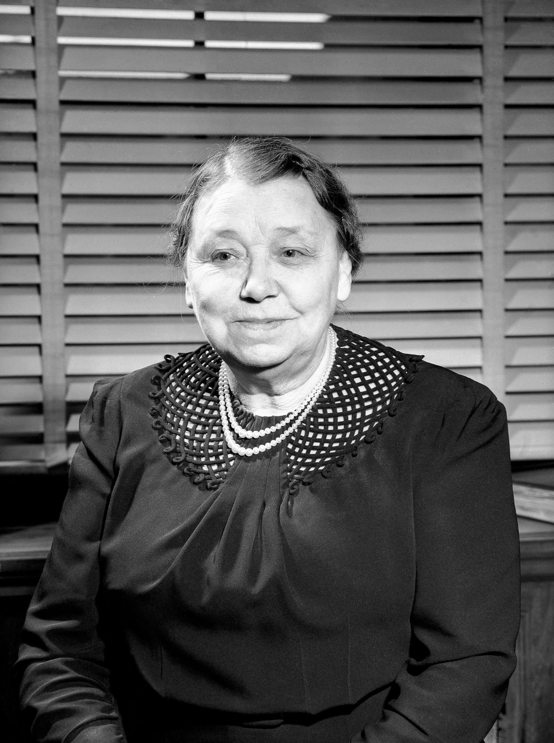 PHOTO: Senator Hattie Wyatt Caraway is photographed in her office in the Senate Office Building in Washington on Oct. 22, 1942.