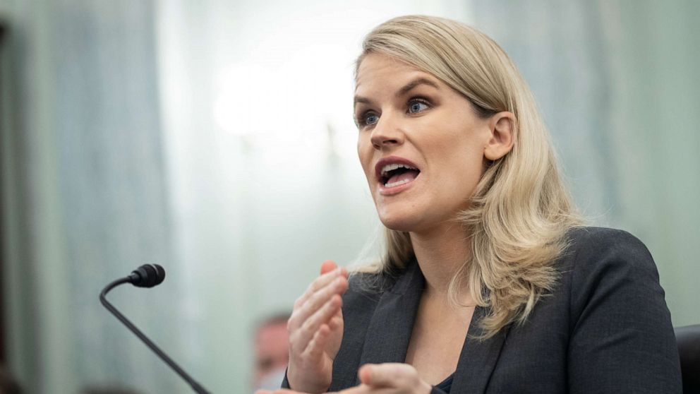 PHOTO: Former Facebook employee Frances Haugen testifies during a Senate Committee on Commerce, Science, and Transportation hearing entitled 'Protecting Kids Online: Testimony from a Facebook Whistleblower' on Capitol Hill, Oct. 5, 2021, in Washington, DC