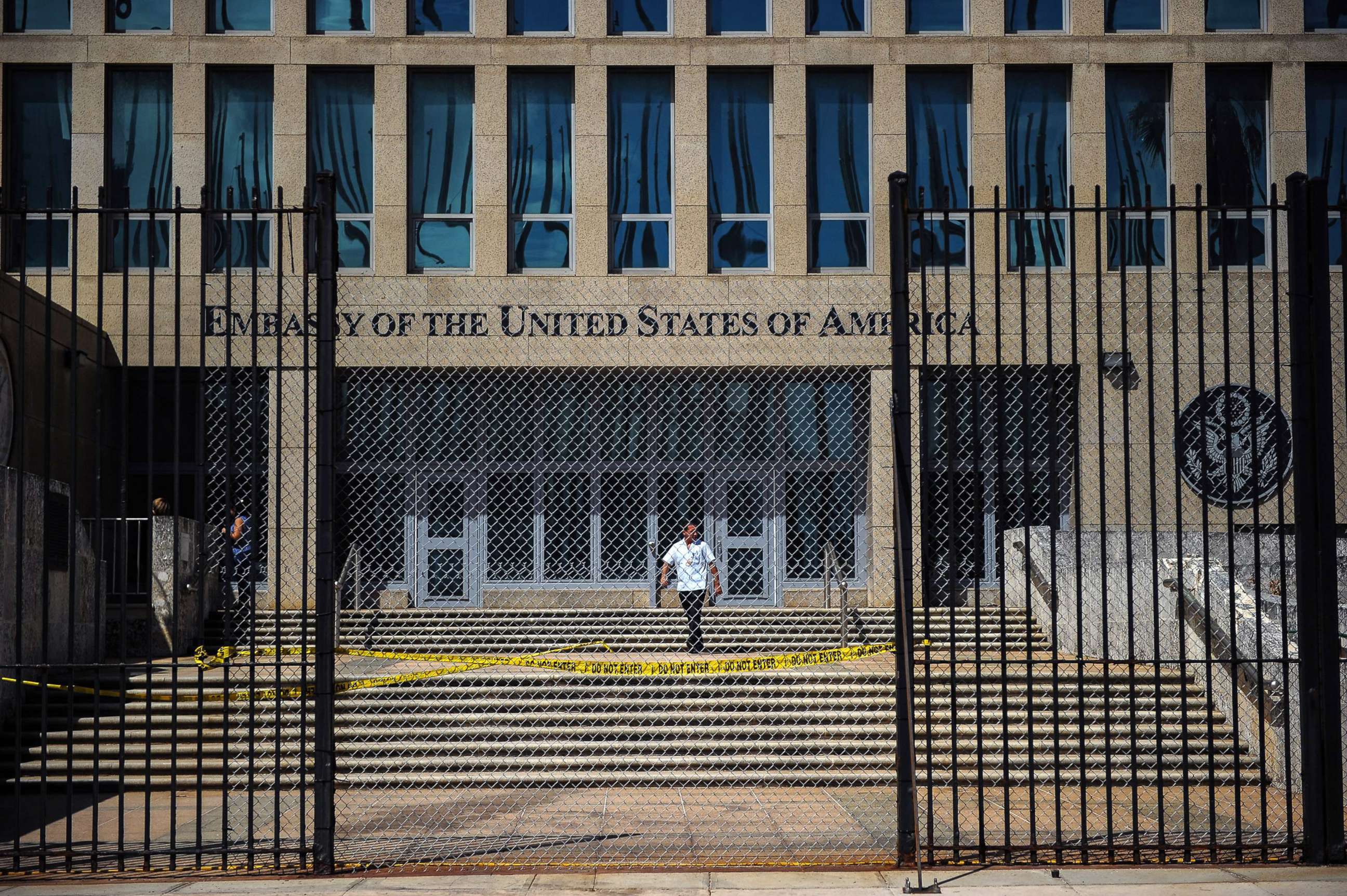 PHOTO: The gate in front of the U.S. embassy in Havana.
