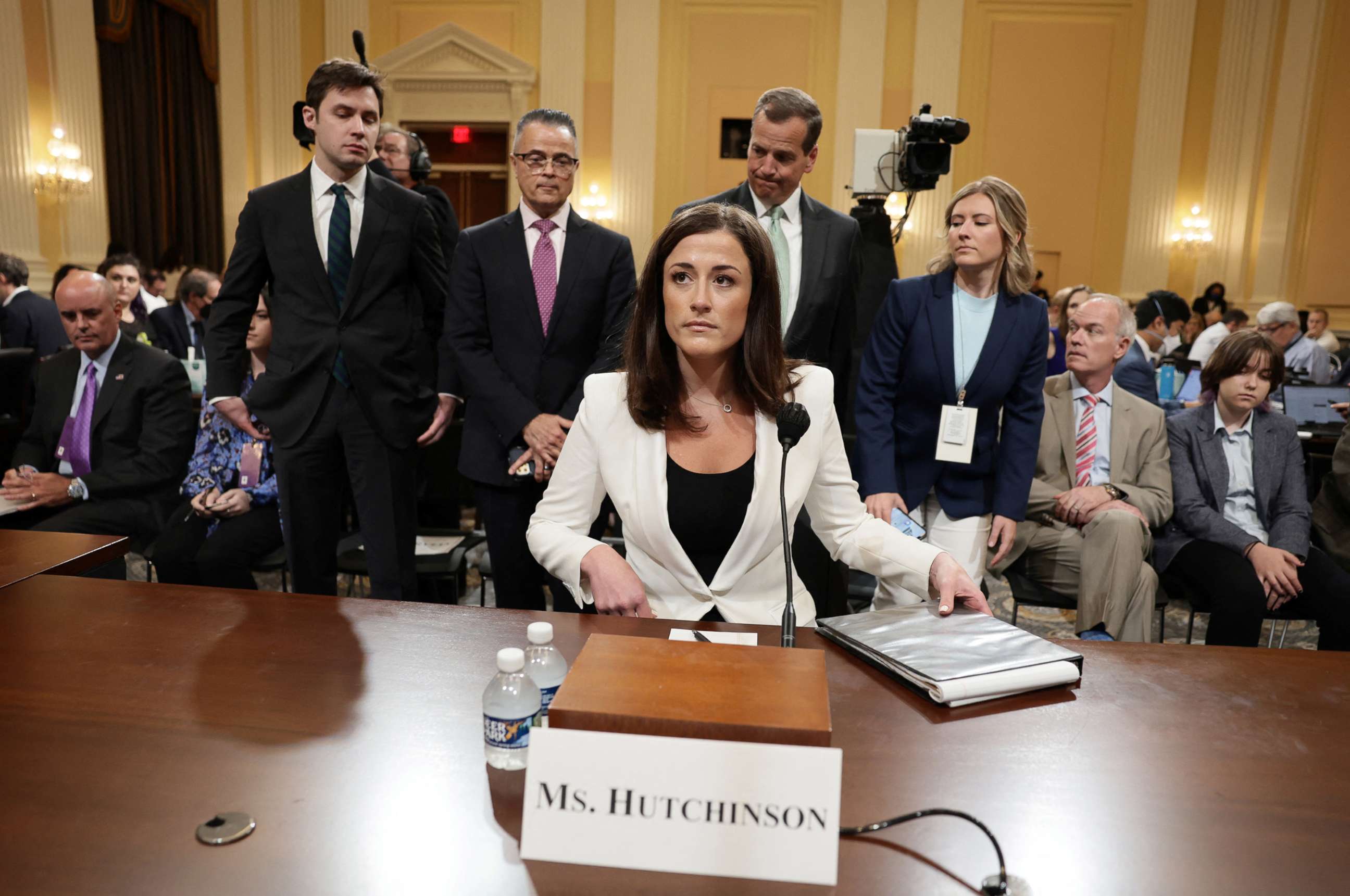 PHOTO: Cassidy Hutchinson, who was an aide to former White House Chief of Staff Mark Meadows during the administration of former President Donald Trump, arrives to testify, June 28, 2022. 