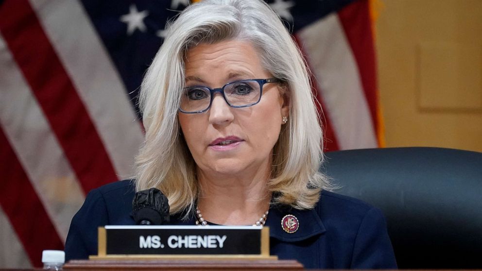 PHOTO: Vice Chair Liz Cheney speaks as the House select committee investigating the Jan. 6 attack on the Capitol holds a hearing at the Capitol, June 28, 2022. 