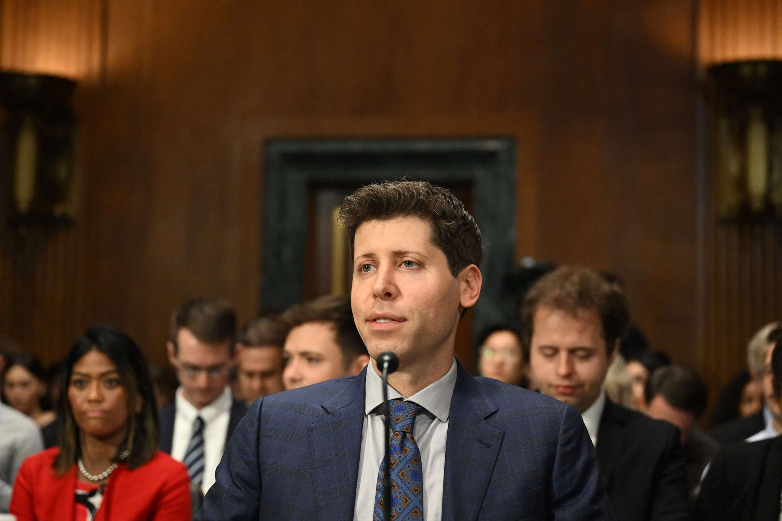 PHOTO: Samuel Altman, CEO of OpenAI during a Senate Judiciary Subcommittee on Privacy, Technology, and the Law oversight hearing to examine artificial intelligence, on Capitol Hill in Washington, D.C., on May 16, 2023.