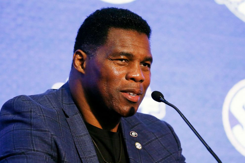 PHOTO: Herschel Walker talks about 150 years of college football during the NCAA college football Southeastern Conference Media Days, July 16, 2019, in Hoover, Ala.