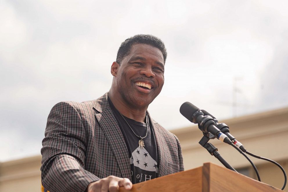 PHOTO: Republican Senate candidate for Georgia, Herschel Walker speaks at a campaign event on Sept. 9, 2022, in Gwinnett, Ga.