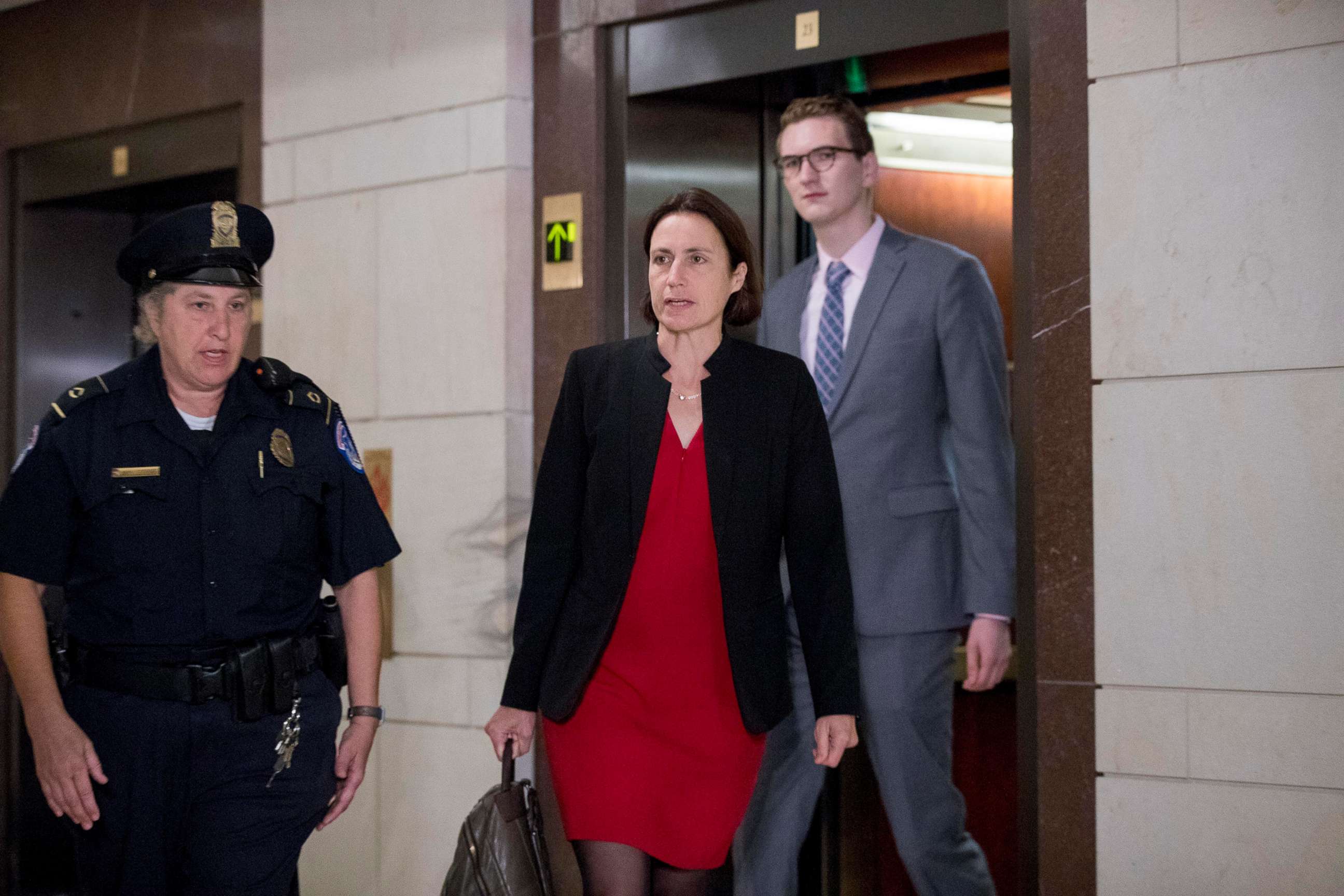 PHOTO: Former White House advisor on Russia, Fiona Hill, arrives on Capitol Hill, Oct. 14, 2019, as she is scheduled to testify before congressional lawmakers as part of the House impeachment inquiry into President Donald Trump.  