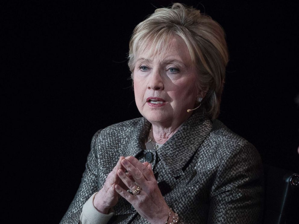 PHOTO: Former Secretary of State Hillary Clinton speaks in New York, April 6, 2017.