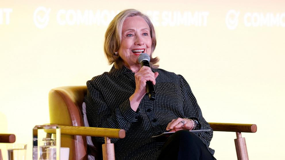 PHOTO: Hillary Clinton speaks onstage during the Common Sense Summit on Kids and Families 2025 on March 24, 2025 in San Francisco, California.