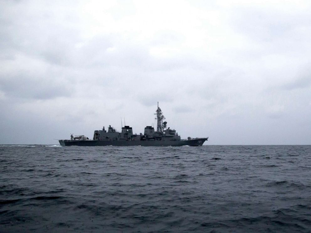 PHOTO: British Royal Navys HMS Montrose frigate sails during a joint exercise with Japanese Maritime Self-Defense Force and U.S. Navy, March 15, 2019, on the Pacific Ocean near Tokyo, Japan.