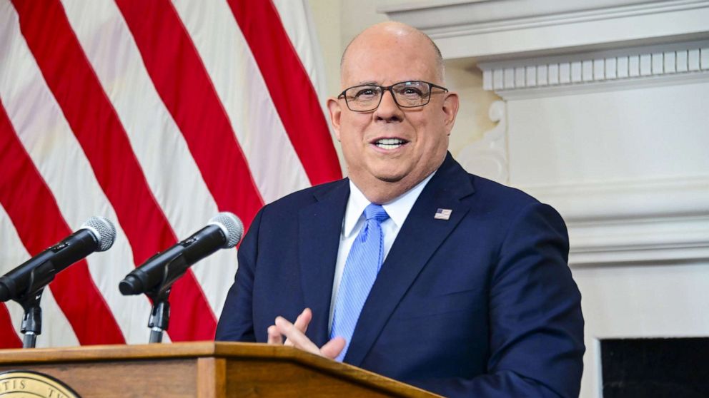 PHOTO: Maryland Gov. Larry Hogan at a news conference, Feb. 8, 2022. 