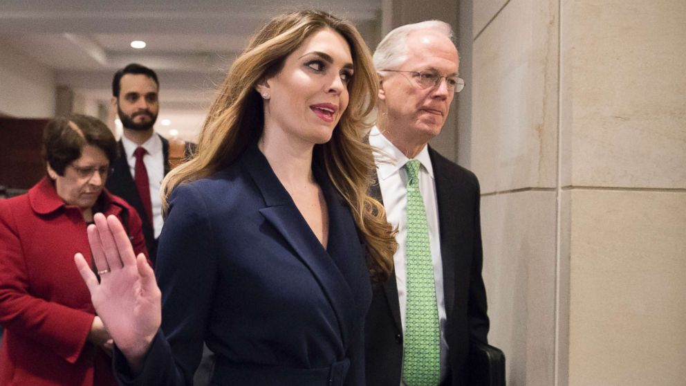 PHOTO: White House Communications Director Hope Hicks, one of President Trump's closest aides and advisers, arrives to meet behind closed doors with the House Intelligence Committee, at the Capitol in Washington, Feb. 27, 2018.