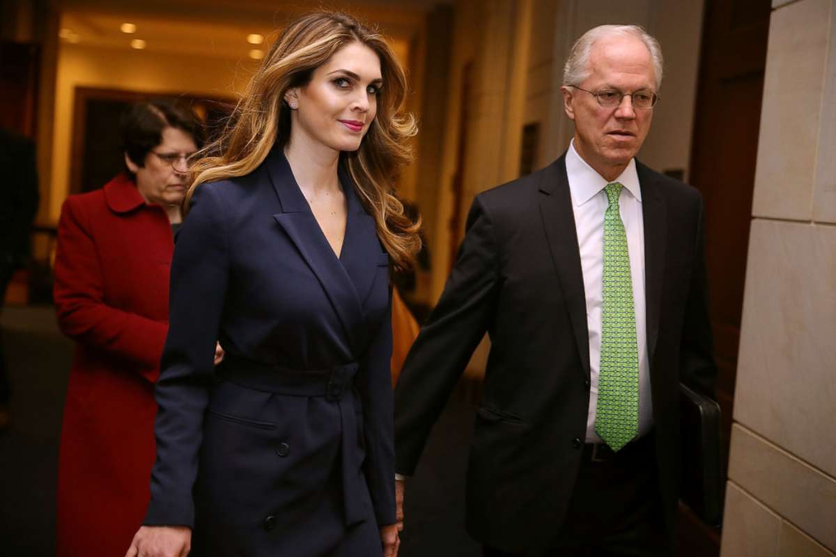 PHOTO: In this Feb. 27, 2018, file photo, White House Communications Director and presidential adviser Hope Hicks arrives at the Capitol Visitors Center in Washington, D.C.