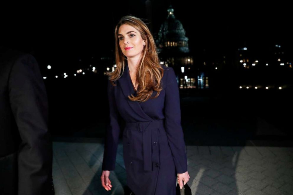 PHOTO: White House Communications Director Hope Hicks leaves the U.S. Capitol after attending the House Intelligence Committee closed door meeting in Washington, Feb. 27, 2018. 