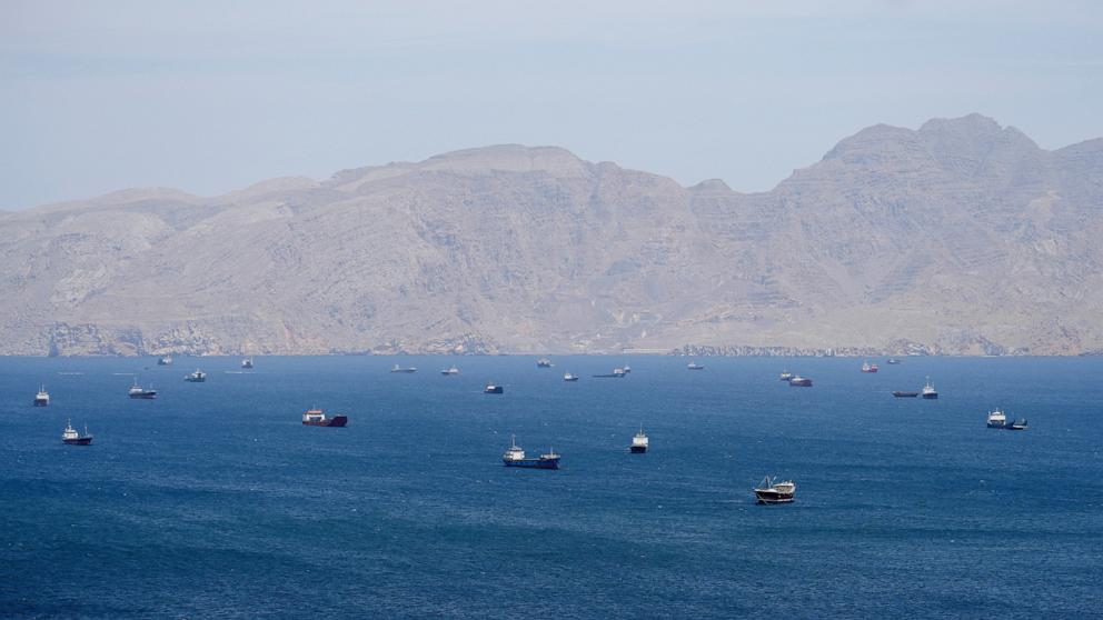 PHOTO: Vessels in the Strait of Hormuz, Musandam, Oman, April 27, 2026.