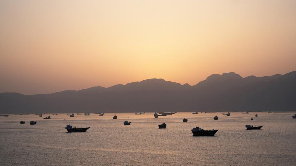 PHOTO: Ships and boats in the Strait of Hormuz, Musandam, Oman, May 1, 2026.