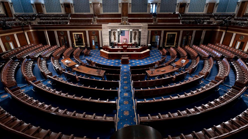 PHOTO: In this Feb. 28, 2022, file photo, the chamber of the House of Representatives is seen at the Capitol in Washington, D.C.