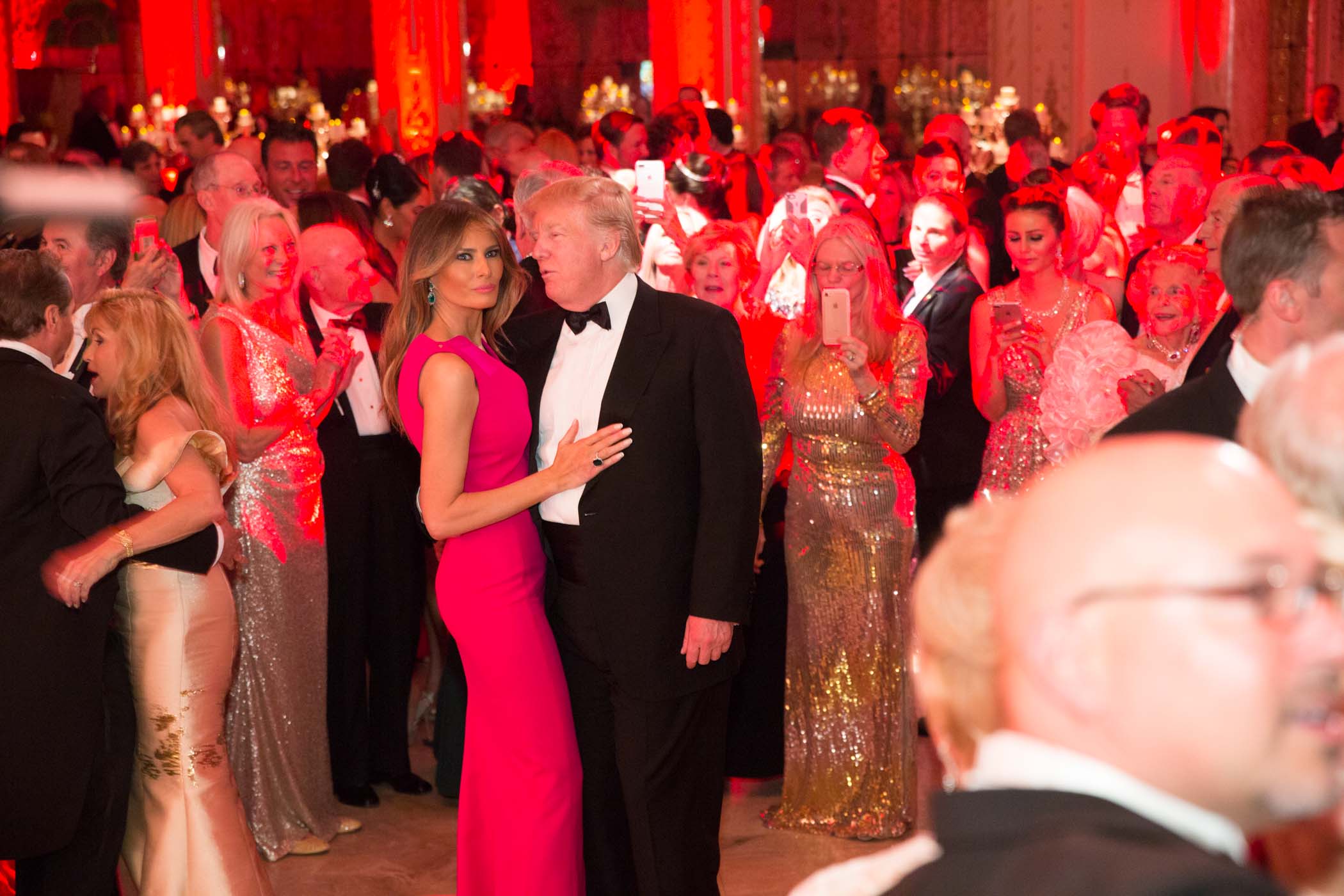 PHOTO: President  Donald Trump and First Lady Melania Trump attend the 60th International Red Cross Ball at Mar-a-lago on Feb. 4, 2017.
