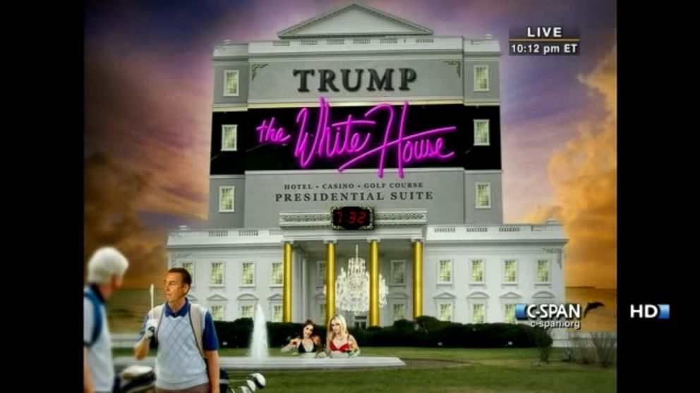 PHOTO: At the White House Correspondent's Association Gala in April 30, 2011, President Obama shared a photo of what he joked the White House could look like if Donald Trump ever became president.