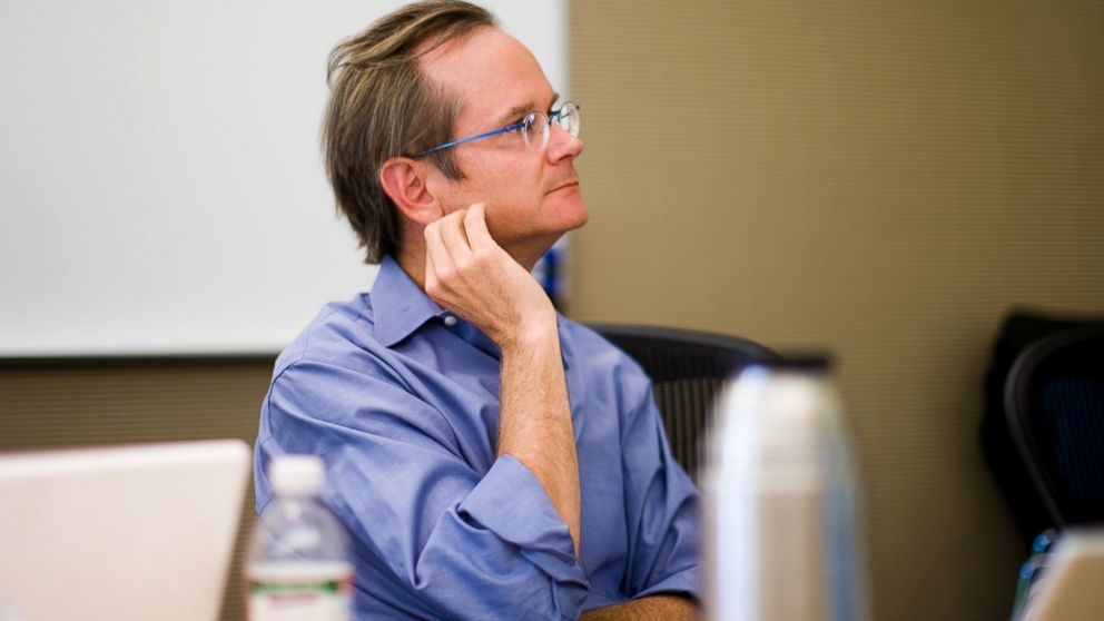 PHOTO:Harvard Law professor Lawrence Lessig sits down with exploratory committee as he considers launching presidential campaign by Labor Day. 
