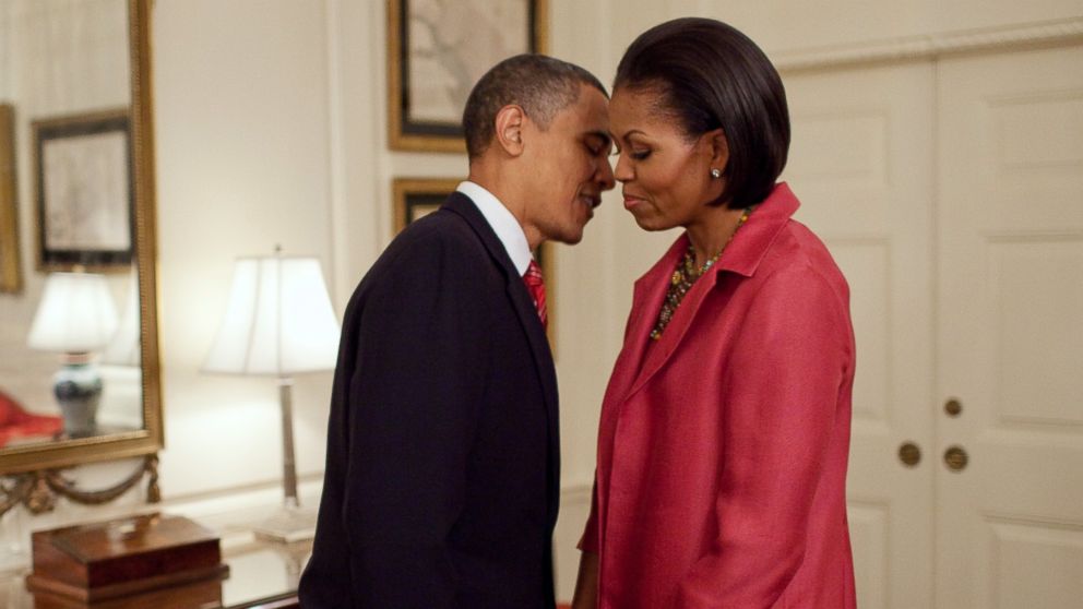 President Barack Obama and First Lady Michelle Obama wait in the Map Room of the White House on May 19, 2010.