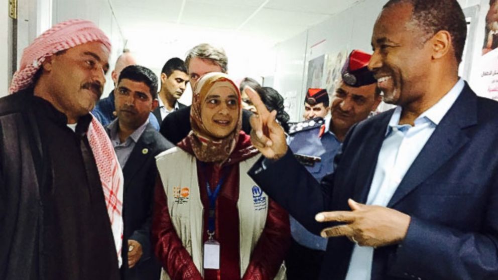 Ben Carson meeting with medical professionals, humanitarian workers, government officials and refugees in Jordan.