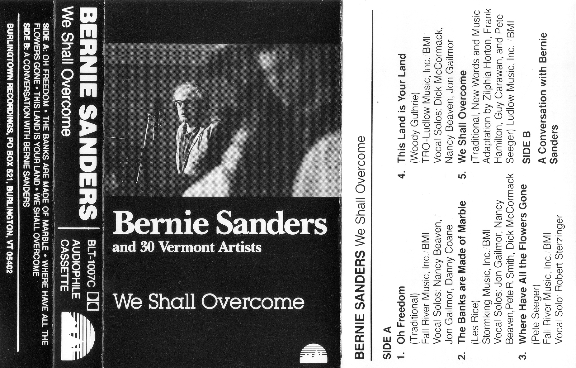 PHOTO: The 1987 cassette cover for "We Shall Overcome" by "Bernie Sanders and 30 Vermont Artists."