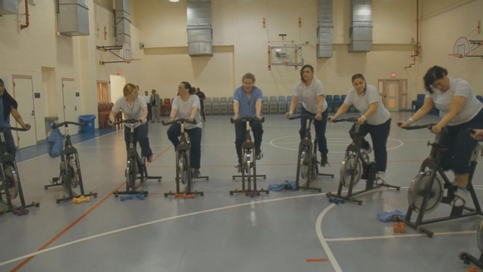 Riverside Correctional Facility in Philadelphia is one of the only jails in the country that has a regular spin class for female inmates. 