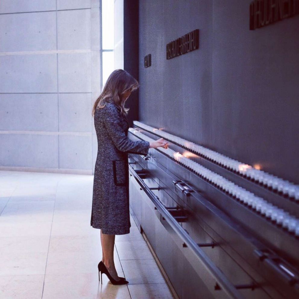 PHOTO: First lady Melania Trump at the U.S. Holocaust Memorial Museum in Washington on Jan. 25, 2018.