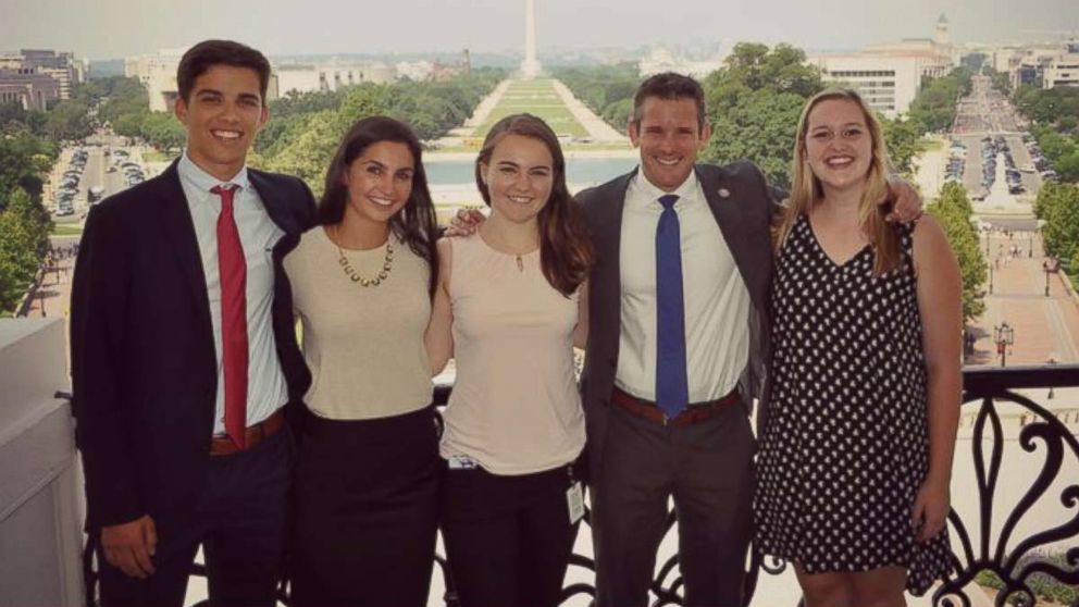 Rep. Adam Kinzinger, R-Ill., tweeted this photo on July 27, 2017, with his interns in honor of National Intern Day.