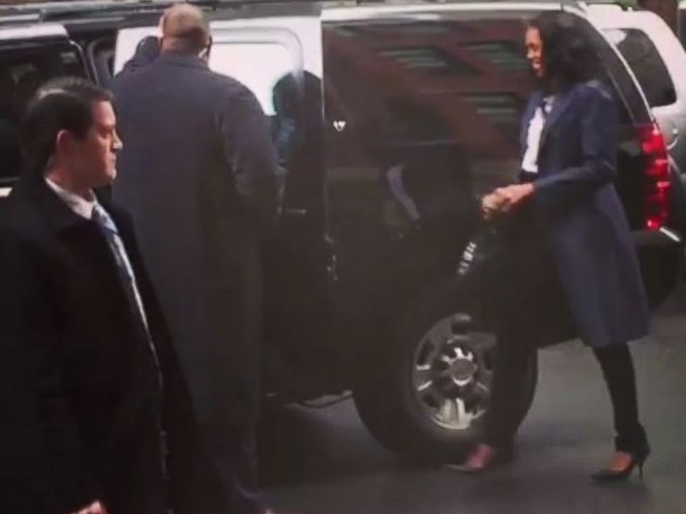 PHOTO: Former first lady Michelle Obama leaves Upland restaurant in New York City on March 10, 2017.
