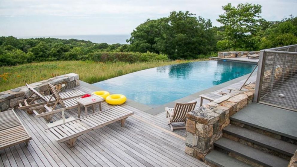PHOTO: A backyard deck and pool are seen in the vacation home where President Obama and his family are vacationing in Chilmark, Massachusetts.