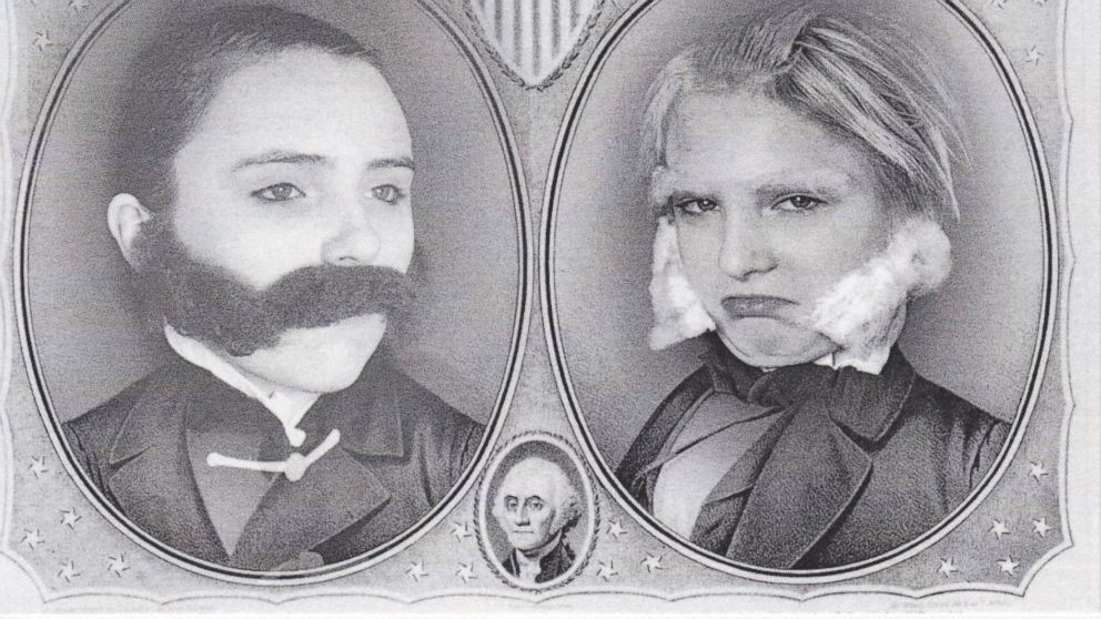 PHOTO: This year, the Jensen family Presidents Day card features Presidents Chester Arthur and Martin Van Buren.