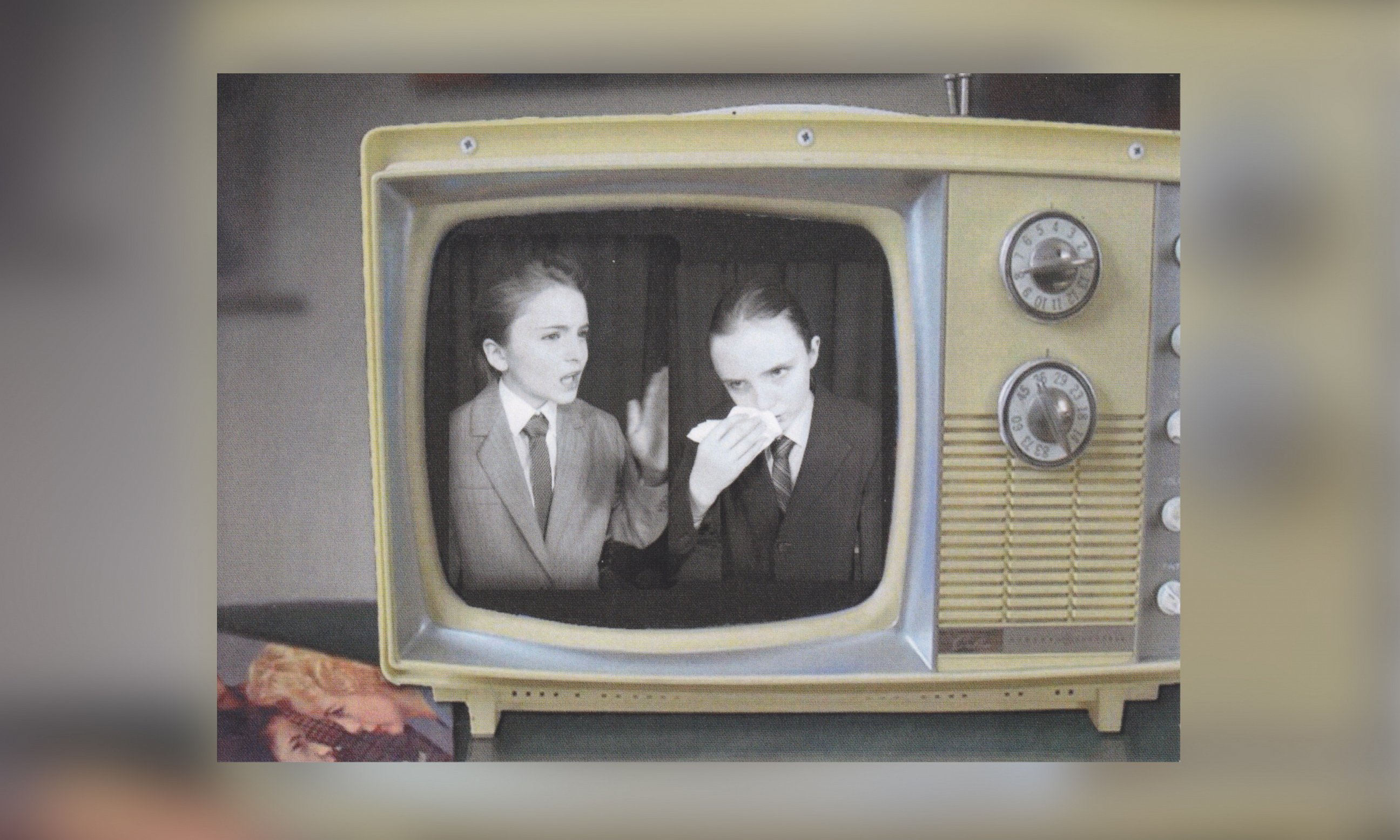 PHOTO: Matilda and Franny Jensen recreate the first televised president debate of 1960 between John F. Kennedy and Richard Nixon for the family's 2011 President's Day card.