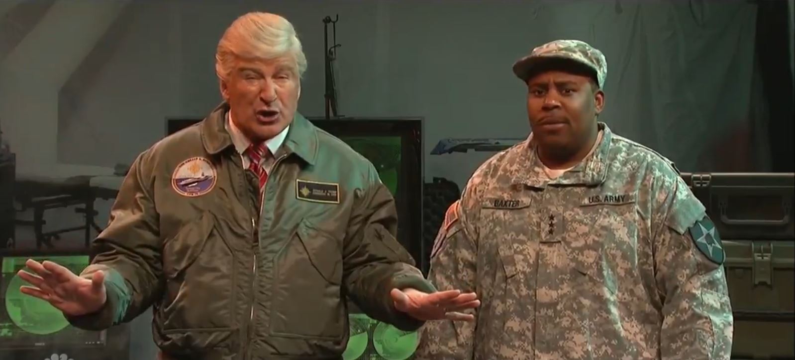 PHOTO: Alec Baldwin spoofs President Donald Trump in the March 11, 2017, episode of "Saturday Night Live," alongside cast member Kenan Thompson.