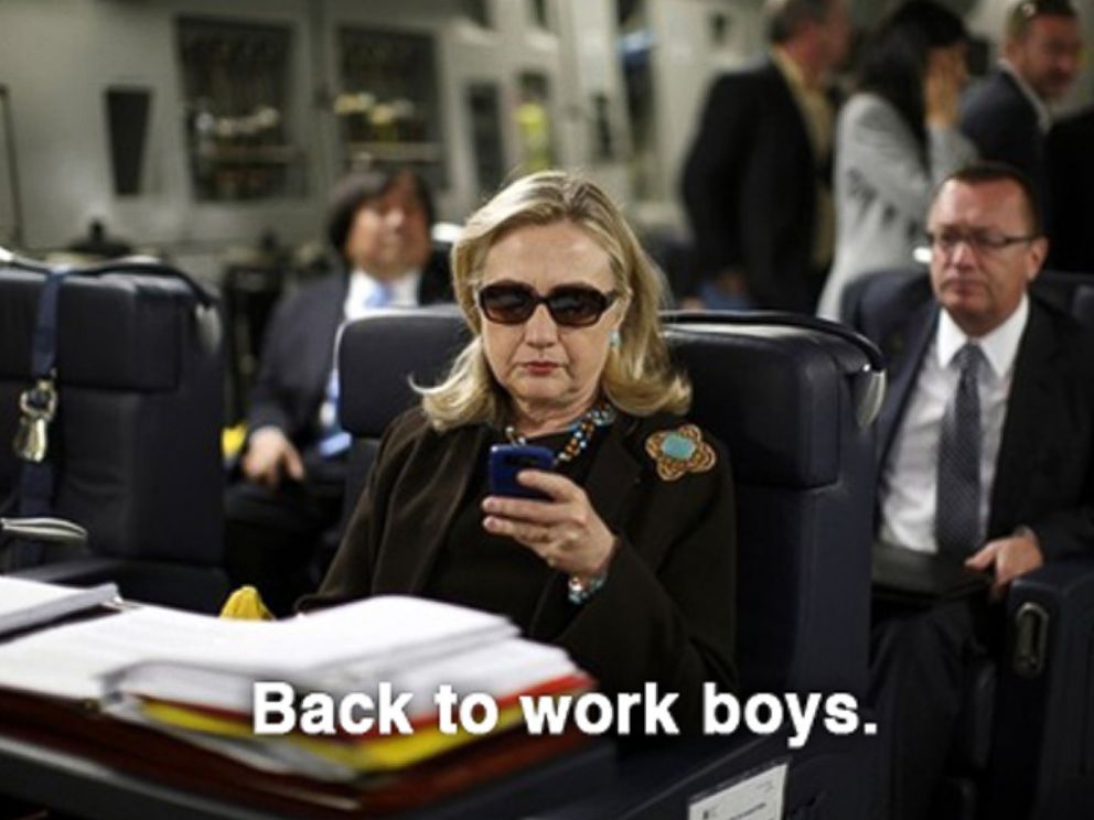 PHOTO: Photos of Secretary of State Hillary Clinton checking her PDA during a military flight on Oct. 18, 2011 sparked the "Texts From Hillary" meme.