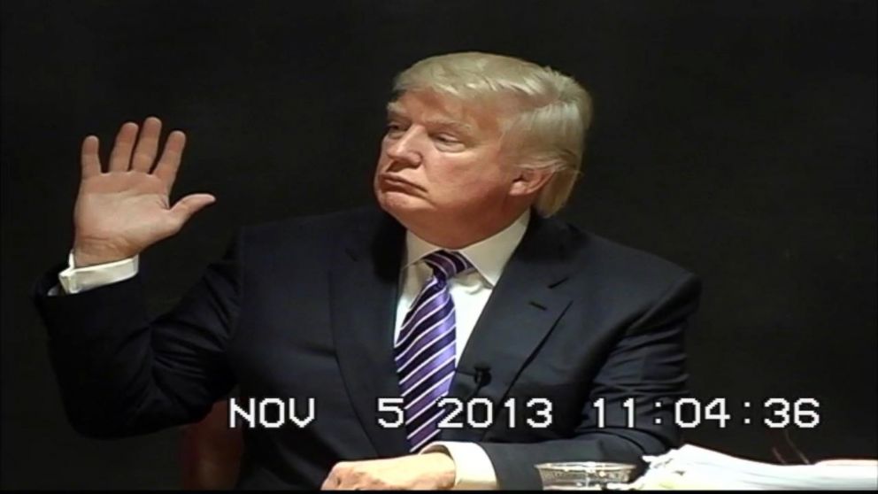 PHOTO: Donald Trump is deposed under oath during a civil lawsuit in November 2013.