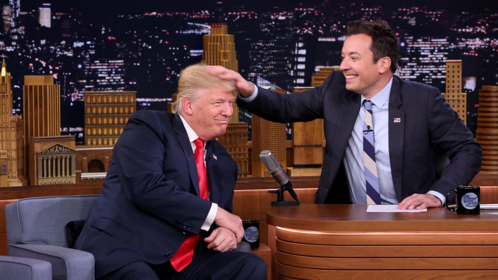 Donald Trump Lets Jimmy Fallon Mess Up His Hair ABC News