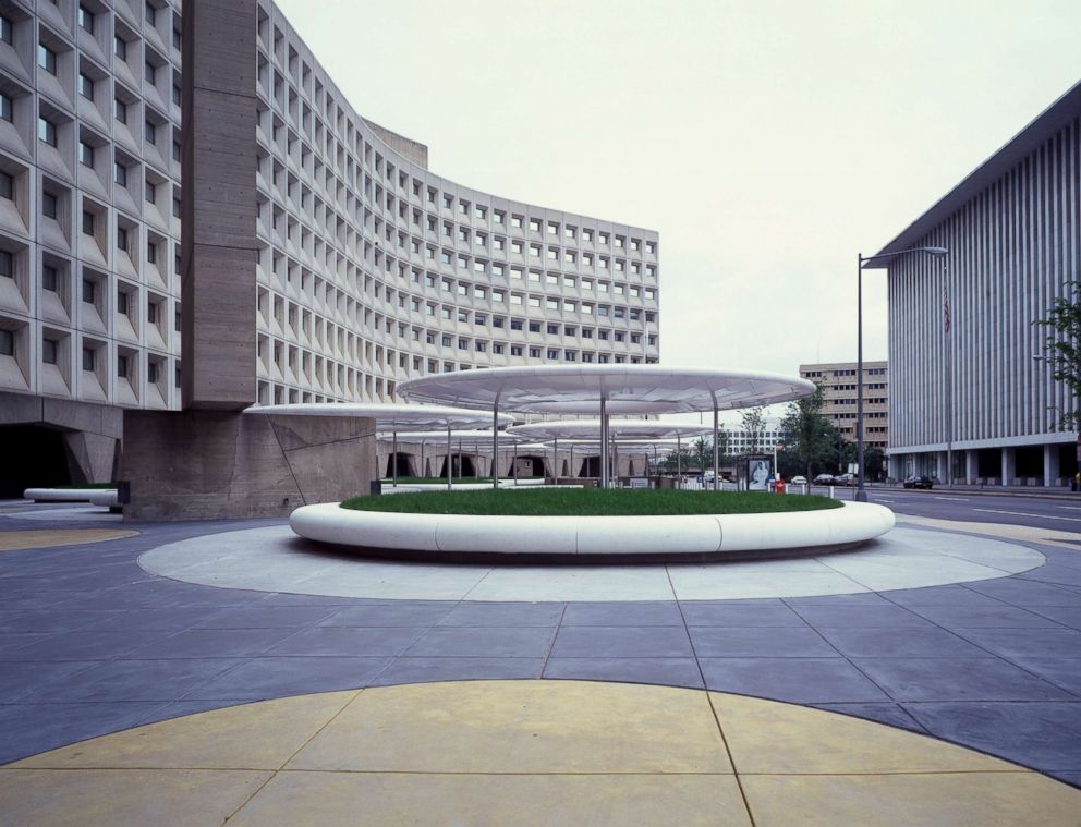 PHOTO: HUD Plaza in front of the headquarters of the US Department of Housing and Urban Development, Washington, D.C.